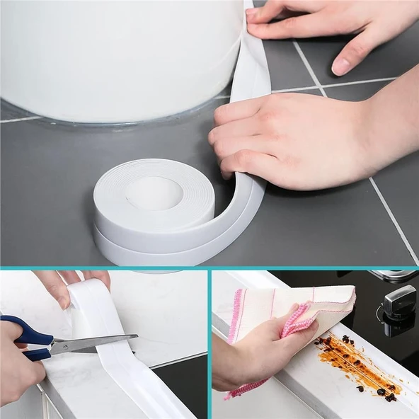 Su Sızdırmaz Geçirmez Bant Lavabo Küvet Kenar Bandı Küvet Duş - 4