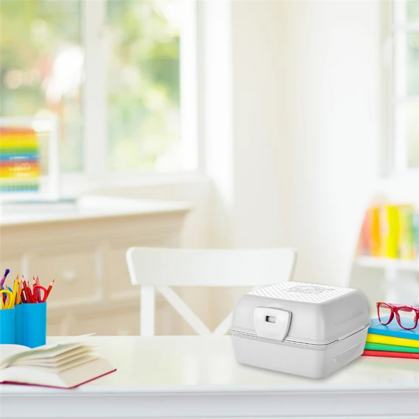 Taşınabilir Okul Piknik Yemek Kabı Beslenme Kutusu Çatal Kaşıklı Katlı Bölmeli Kilitli Saklama Kabı - 3