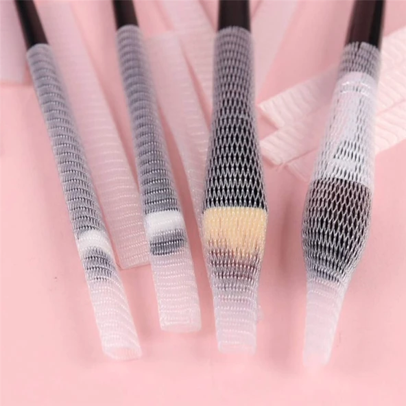 Makyaj Far Allık Kontür Eyeliner Fırça Koruyucu Set Esnek File Kapak Örgü Kılıf Seti 20li - 2