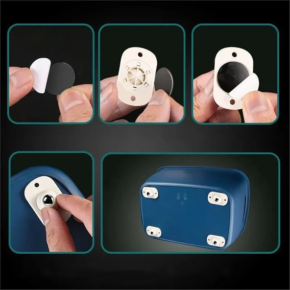 4 Adet 360 Derece Döner Tekerlek Bilyeli Yapışkanlı Eşya Kaydırma Aparatı Mobilya Tekerleği - 7