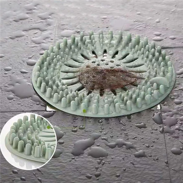 Süzgeçli Silikon Lavabo Ve Küvet Tıkacı Yuvarlak Lavabo Tıkacı Süzgeç Banyo Tıpa Banyo Süzgeç - Resim 5