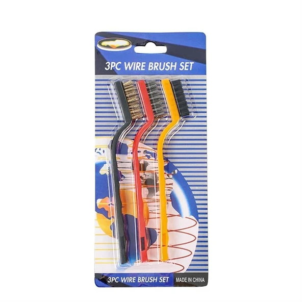 3 Adet Ocak Fırın Mangal Izgara Airfryer Temizliği Tel Pas Sökme Fırçası 3lü Yağ Temizleme Fırçası - 8
