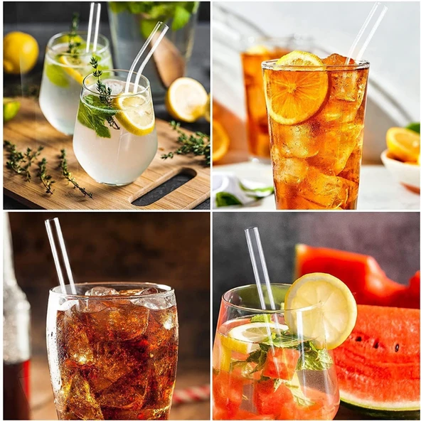 Termosilikat Isıya Dayanıklı Bardak Cam Pipeti Temizleme Fırçası Hediyeli 3 Adet Cam Pipet - 5