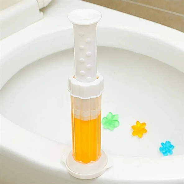 Turuncu Tuvalet Temizleme Jeli Klozet Banyo Koku Giderici Damga Seti Desenli Koku Giderici Wc Jeli - 3