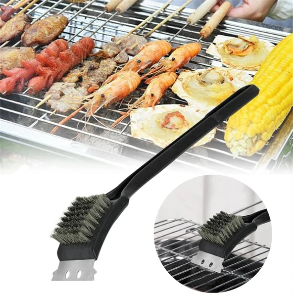 Mangal BBQ Izgara Temizlik Fırçası Paslanmaz Çelik Temizlik Fırçası - 2