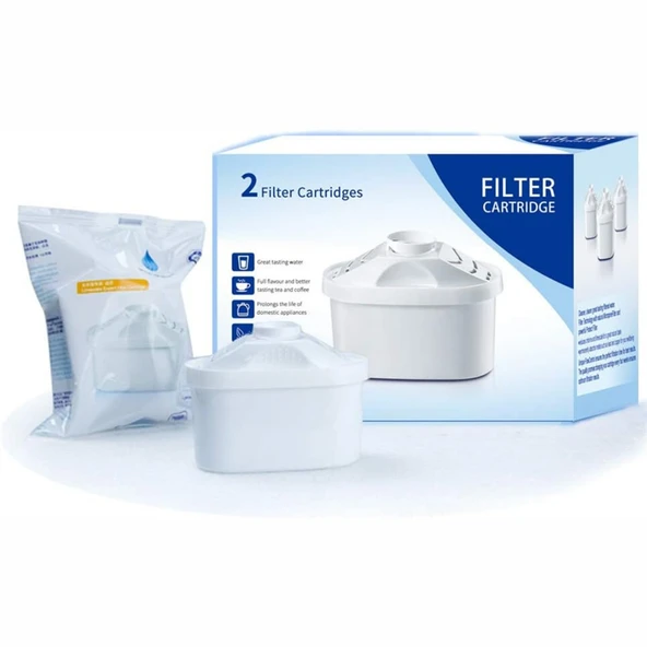 2'li Brita Filtre için Standart Yedek Klasik Kartuş Dispenserler 2 Adet Su Filtresi Cihazı Kartuş - 7