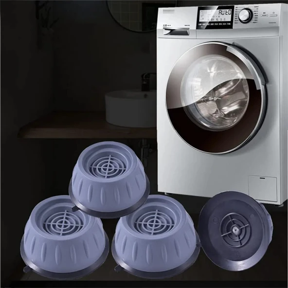 12 Adet Çamaşır Makinesi Titreşim Ve Gürültü Önleyici Kaydırmaz Vantuzlu Zemin Koruyucu Stoper Set - 3
