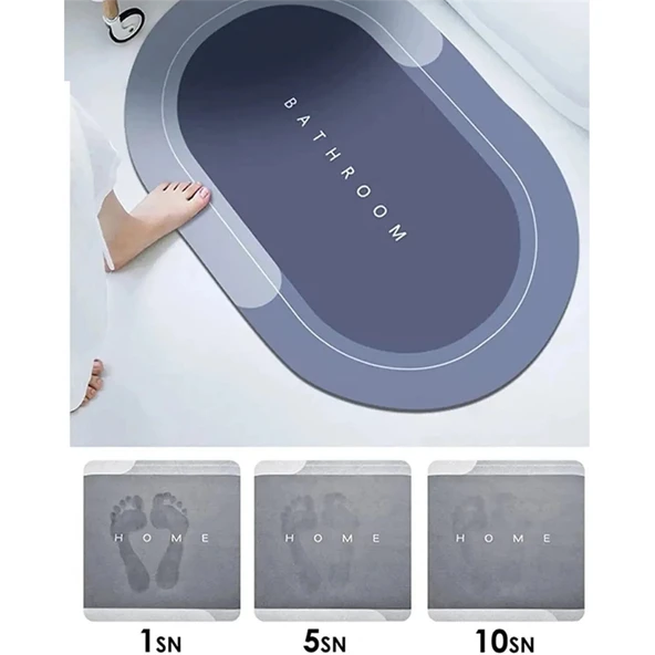 Sihirli Su Emici Banyo Paspası Kaydırmaz Tabanlı 35 mm Kalınlık Abdest Ayak Kurulama Matı - Resim 3