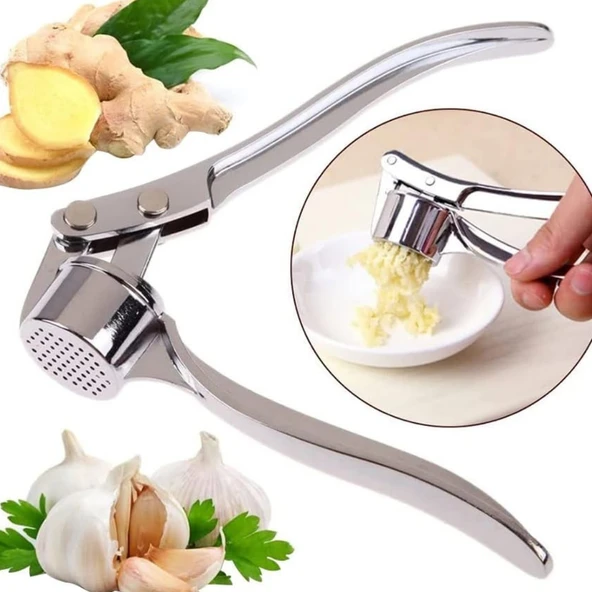 Sarımsak Ezme Pensesi Pratik Ergonomik Saplı Paslanmaz Metal Sarımsak Sıkacağı Mutfak Aparatı - 4