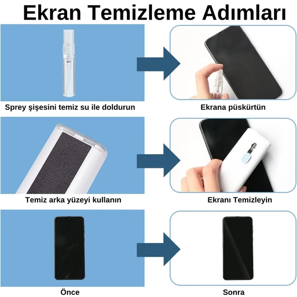 7 In 1 Çok Fonksiyonlu Ekran Bilgisayar Laptop Klavye Telefon Kamera Airpods Araç Temizleyici Kit - 3