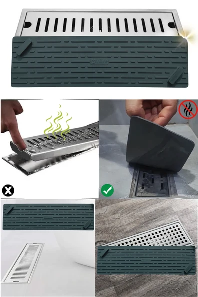 Siyah Renk Uzun Model Kötü Koku Önleyici Silikon Mat Banyo Mutfak Lavabo Balkon Gider Tıpası Kapağı