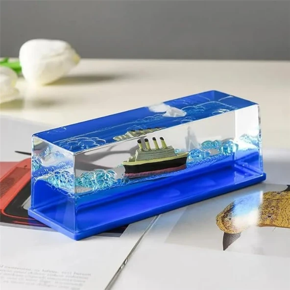 Batmayan Aşk Gemisi Sevgiliye Özel Titanic Figürü Romantik Dekoratif Masaüstü Hediyelik Obje - 3