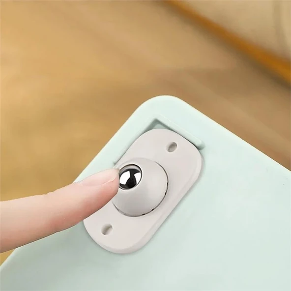 4 Adet 360 Derece Döner Tekerlek Bilyeli Yapışkanlı Eşya Kaydırma Aparatı Mobilya Tekerleği - 3