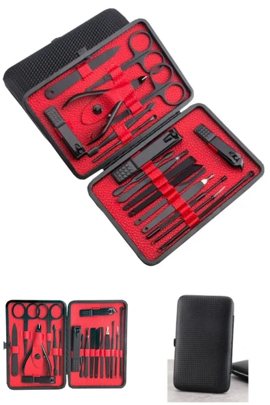 18 Parça Çanta Tipi Manikür Pedikür Tırnak Bakım Seti Pratik Taşınabilir Kişisel Bakım Seti