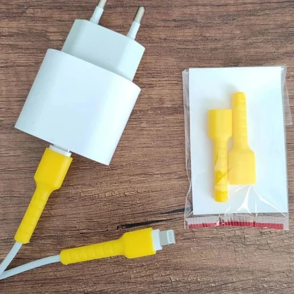 Sarı Kablo Ucu Koruyucu Type-c İle Uyumlu Silikon Koruyucu Kılıf - 9