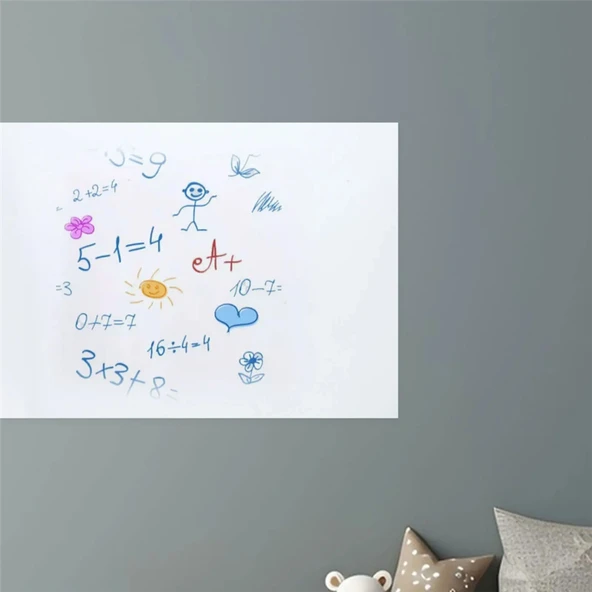 Kesilebilir Beyaz Tahta Kalem Hediyeli Duvar Dolap Mutfak Yapıştırılabilir Beyaz Yazı Tahtası - 7