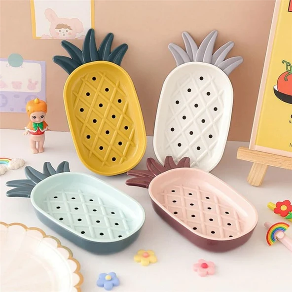 Ananas Figürlü Dekoratif Katı Sabunluk Mutfak Banyo Sabun Tutacağı - 2