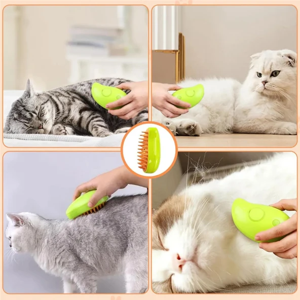 Buharlı Kedi & Köpek Yıkama Fırçası Tarağı Yumuşak Silikon - 5