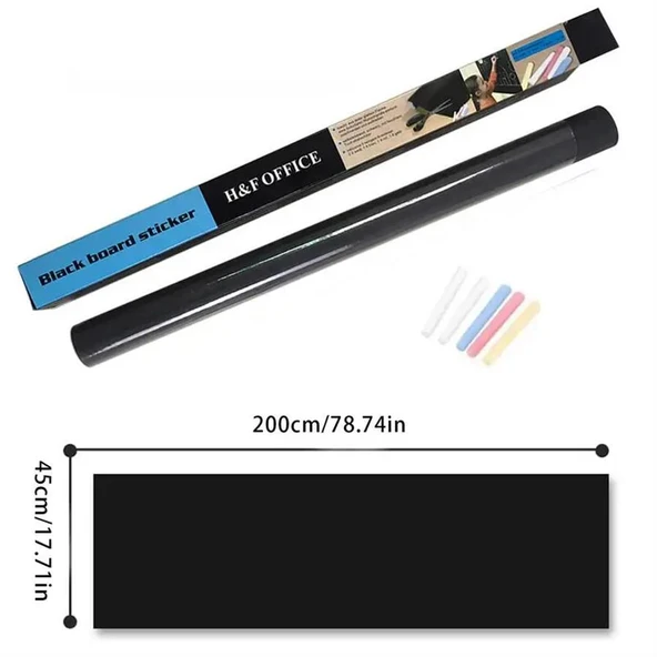 Kesilebilir Kara Tahta Tebeşir Hediyeli Duvar Dolap Mutfak Yapıştırılabilir Kara Yazı Tahtası - 8