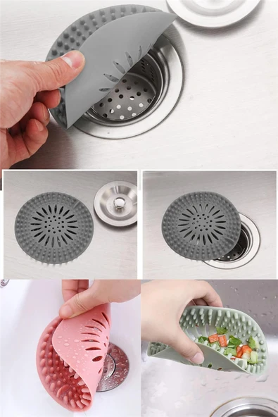 Süzgeçli Silikon Lavabo Ve Küvet Tıkacı Yuvarlak Lavabo Tıkacı Süzgeç Banyo Tıpa Banyo Süzgeç ürün görseli