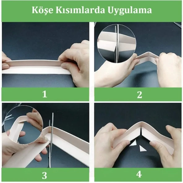 Su Sızdırmaz Geçirmez Bant Lavabo Küvet Kenar Bandı 3 adet - 5