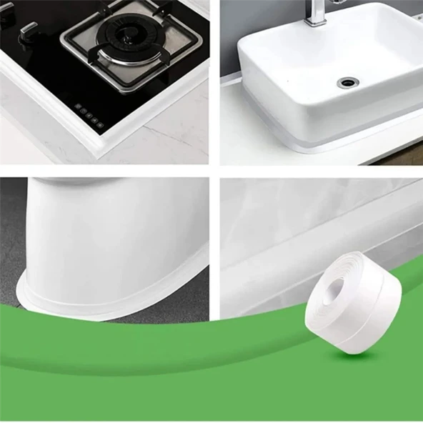 Su Sızdırmaz Geçirmez Bant Lavabo Küvet Kenar Bandı 3 adet - 6