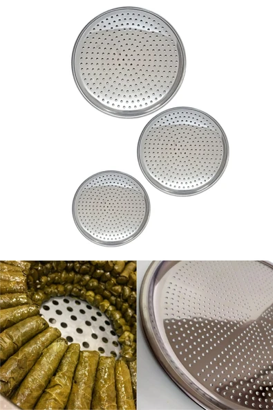 22 cm Paslanmaz Çelik Oval Delikli Model Tepsi Sarma Dolma Altlığı Pide Pizza Mutfak Tepsisi - 2