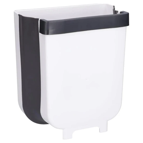 Gri Katlanabilir Mutfak Çöp Kovası Pratik Portatif Mutfak Çöp Kutusu - Resim 7