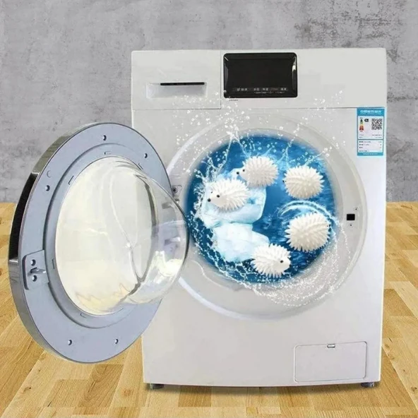 2'li Kirpi Model Tüy Toplayıcı Kırışık Önleyici Çamaşır Kurutma Makinesi Çamaşır Kurutma Topu - 7