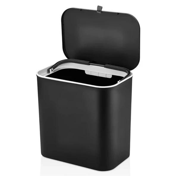 15 Litre Kapaklı Fonksiyonel Çöp Kovası Duvar Dolap Aparatlı Tezgah Üstü Mutfak Banyo Kovası - 6