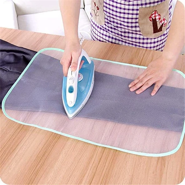 Yanmaz Kırışmaz Şeffaf File Ütü Matı 40x60 cm Pratik Ütü Örtüsü Kumaş Koruyucu Ütü Altlığı - 2