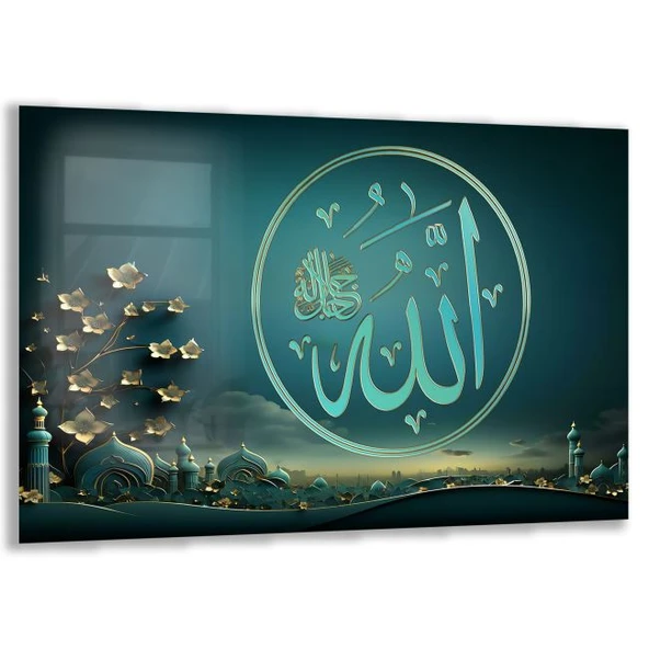 Dini Cam Tablo - Yatay Hat Sanatı - Dini Motif 01-005