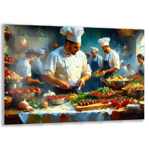 Mesleki Cam Tablo - Aşçı - Yatay Motif 01-117