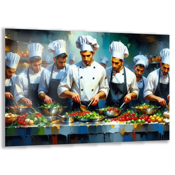 Mesleki Cam Tablo - Aşçı - Yatay Motif 01-154