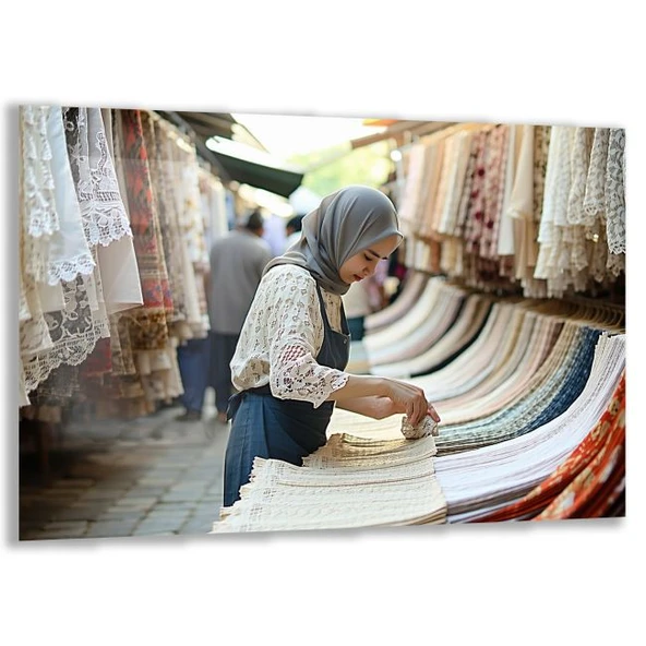 Mesleki Cam Tablo - Modacı - Yatay Motif 08-144