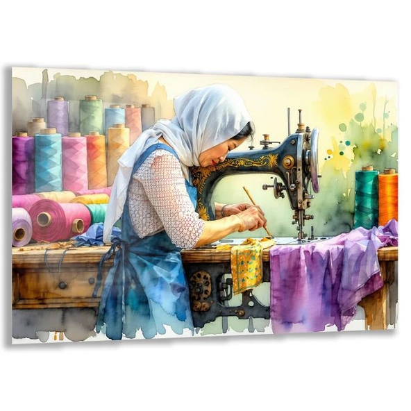 Mesleki Cam Tablo - Modacı - Yatay Motif 08-179