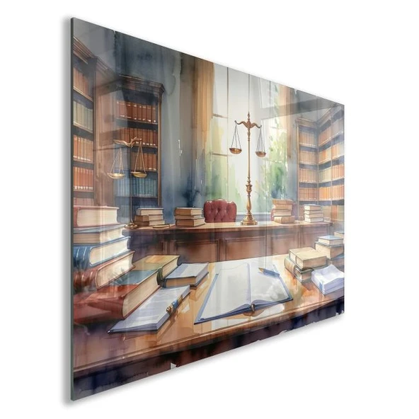 Mesleki Cam Tablo - Hukukçu - Yatay Motif 06-195 - Resim 2