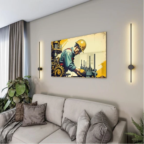 Mesleki Cam Tablo - Mühendis - Yatay Motif 09-173 - Resim 4