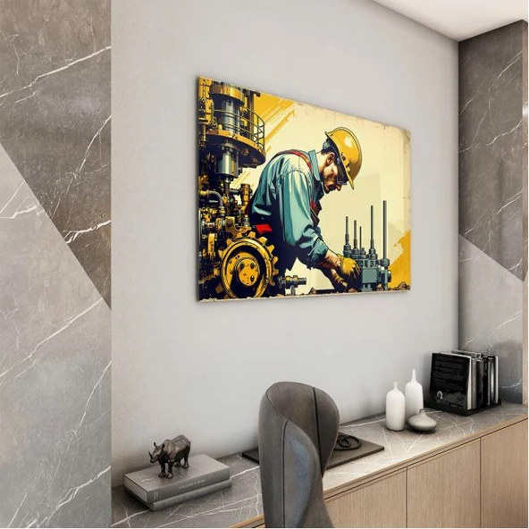 Mesleki Cam Tablo - Mühendis - Yatay Motif 09-173 - Resim 3