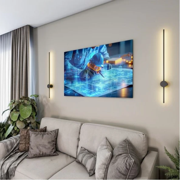 Mesleki Cam Tablo - Mühendis - Yatay Motif 09-155 - Resim 4