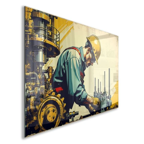 Mesleki Cam Tablo - Mühendis - Yatay Motif 09-173 - Resim 2