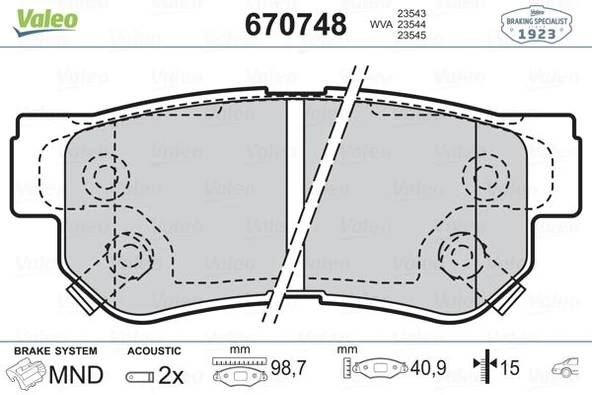 ARKA BALATA SONATA 01/05 MATRIX 1.8 01 GETZ 03 TUCSON 04 SANTAFE 01 GDB3282