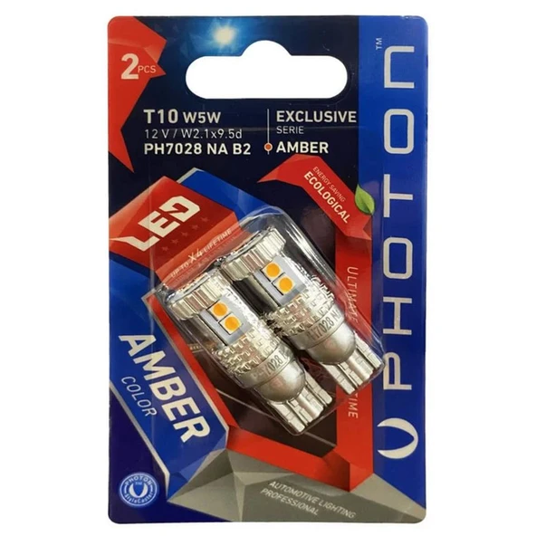 PHOTON W5W 15SMD AMBER 12V CB PARK LED (2'Lİ BLİSTER) PH7028 NA B2 ürün görseli 1