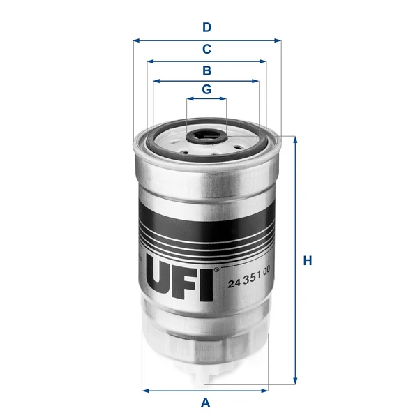 Ufi YAKIT FİLTRESİ VİDALI ALFA ROMEO, FIAT, FORD, LANCIA, OPEL, PEUGEOT, RENAULT, VOLVO, SEAT, VW 24.351.00 - 2