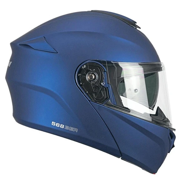CGM 568A BER MONO ÇENE AÇILIR MOTOSİKLET KASKI MAVİ  / L