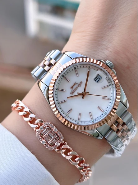 Slazenger Çelik Kordon 2 Yıl Garantili 5 Atm Bileklik Hediyeli Kadın Kol Saati BSL.09.2472.3.02 ürün görseli 1