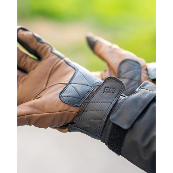 OJ RUST KAHVERENGİ KORUMALI RETRO KISA DERİ ELDİVEN M - Resim 8