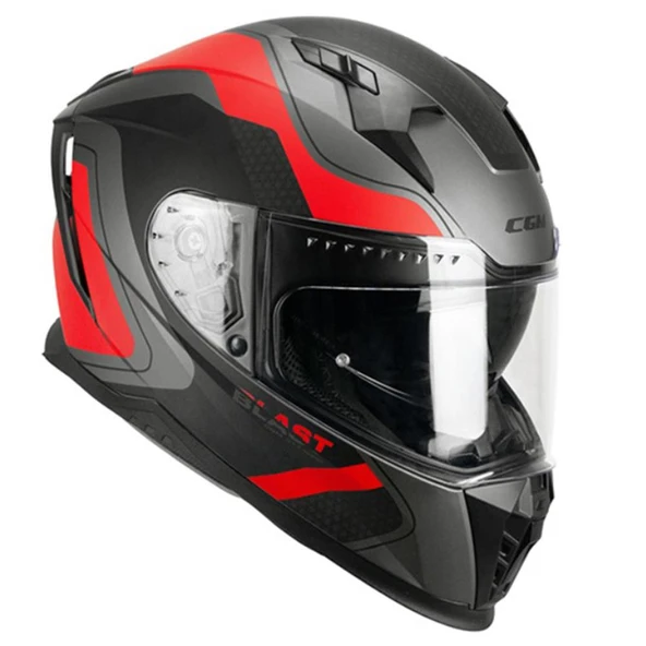CGM 311R BLAST RACE KAPALI KASK Antrasit-Kırmızı S - 2