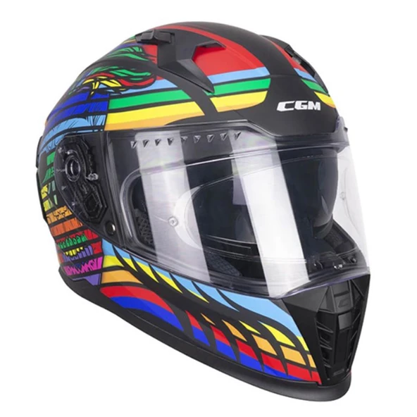 CGM 311X BLAST SKULL KAPALI KASK Gökkuşağı M - Resim 2