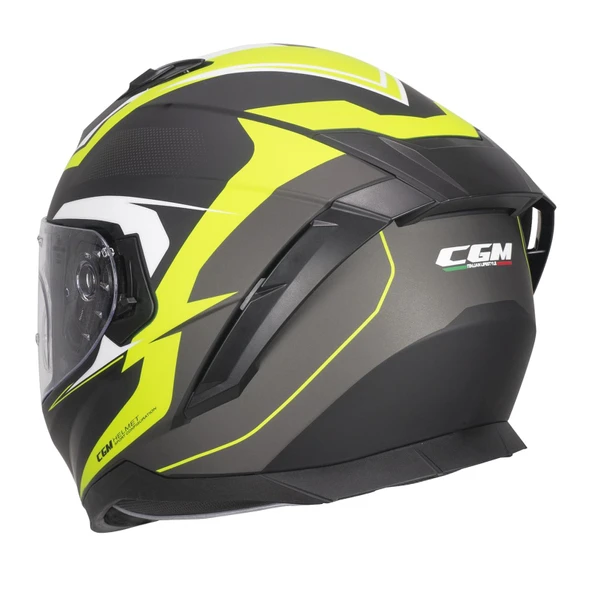 CGM 311G BLAST SPORT KAPALI KASK Mat Siyah-Sarı S - Resim 4